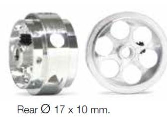 NSR 5017 3/32 ULTIMATE ALUM. SPANISH RIMS REAR 17″ dia LARGER & DRILLED (2)