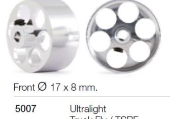 NSR 5007 3/32 ALUM.WHEELS FRONT TRUCK FLY/TSRF 1/24 dia. 17x8mm