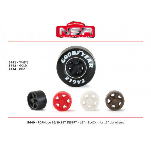 NSR 5442 Set insert Formula 86/89 Gold - For Ø 13 wheels