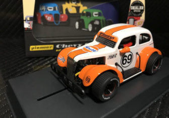 Pioneer P110-DS Legends Racer ’37 Chevy Sedan, White “GULF” N.69