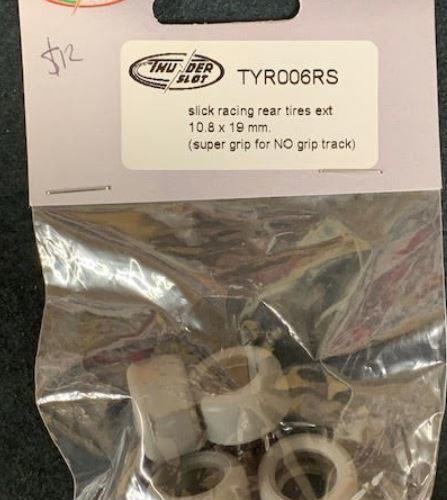 Thunderslot TYR006RS SLICK RACING REAR TYRES - Grey 10.8 x 19 MM (SUPER grip for NO grip tracks)