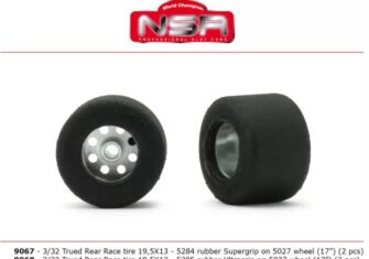 NSR 9068 Trued Rear Race tire ULTRAGRIP 19,5X13 on Ø17mm wheels (2 pcs)