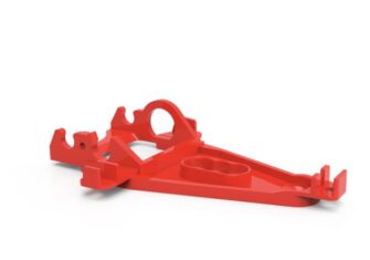 NSR 1264 EVO5 TRIANGULAR Sidewinder Short Can Motor Mount EXTRA HARD Red Offset +0.75mm with motor screw hole