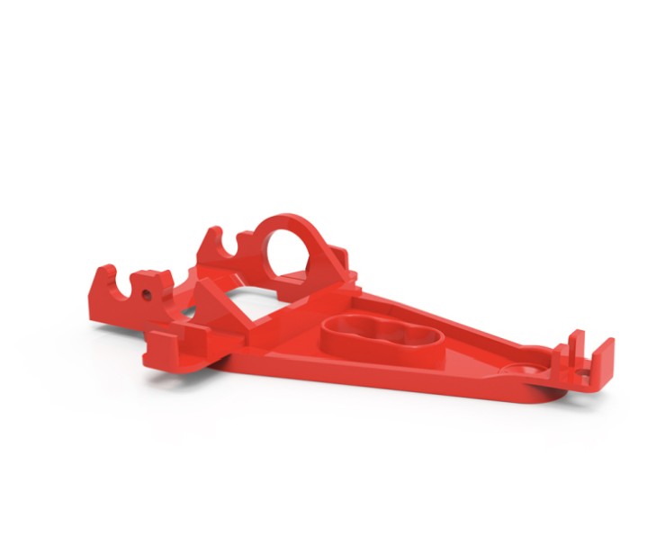 NSR 1264 EVO5 TRIANGULAR Sidewinder Short Can Motor Mount EXTRA HARD Red Offset +0.75mm with motor screw hole